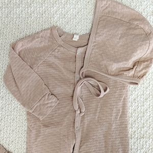 Quincy Mae Pointelle Long John + Bonnet